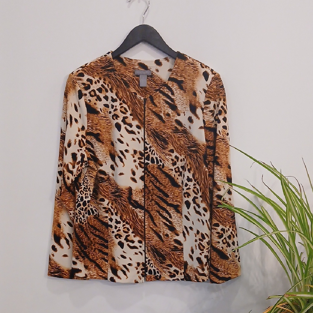 Investment Animal Print Zipper Jacket L